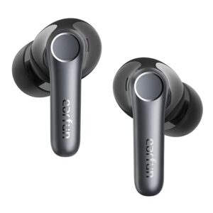 EarFun Air Pro 4 Adaptive Hybrid Noise Canceling Wireless Earbuds, Qualcomm Snapdragon Sound, aptX™ Lossless, 6 Mics AI CVC 8.0 Call, LDAC Hi-Res Audio, 52H Playtime, Bluetooth 5.4,Deep Black