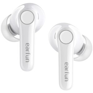EarFun Air Pro 4 Hybrid Adaptive Noise Canceling Wireless Earbuds Bluetooth,2024 VGP Award,Qualcomm Snapdragon Sound, aptX™ Lossless, 6 Mics AI CVC Call, LDAC Hi-Res Audio,52H Playtime,Glossy White
