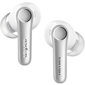 EarFun Air Pro 4 Adaptive Noise Cancellation Wireless Earbuds Bluetooth, 2024 VGP Goal Award, Qualcomm Snapdragon Sound, aptX™ Lossless, 6 Mics AI cVc Call, LDAC Hi-Res Audio,52H Playtime, BT5.4,White