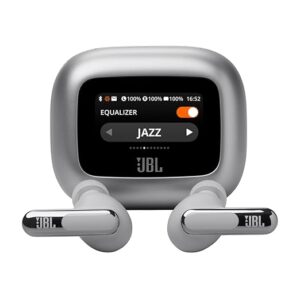 JBL New Launch Live Beam 3 TWS,Hi-Res Audio True ANC Earbuds,Smart Case with Touch Display,48H Playtime,Wireless Charging,6 Mic,Multipoint Connection,Ip55 Proof, Headphones App,Personi-Fi 3.0 (Silver)