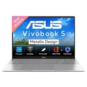ASUS Vivobook S16,13th Gen,Intel Core i5-13420H,Metallic Design Laptop(Intel UHD iGPU/16GB RAM/512GB SSD/FHD+/16