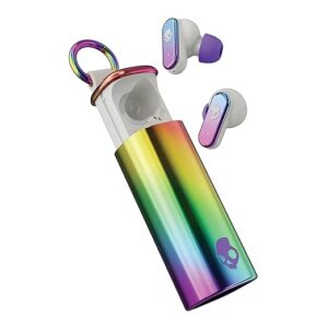 Skullcandy Dime Evo Wireless Earbuds, Bluetooth Headphones, Noise Isolating Fit, Up to 36 Hours Battery, Microphone for iPhone Android, Easy Carry with Clip-Anywhere Case - All Love